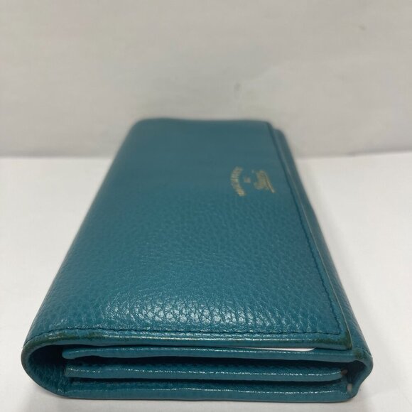 Gucci Blue Pebbled Leather Swing Continental Wallet - Preowned - Picture 4 of 16